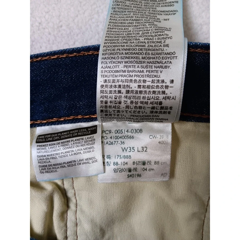 Levi's 514 Jeans Mens W35 L32 Blue Medium Wash Straight Denim Cotton Classic